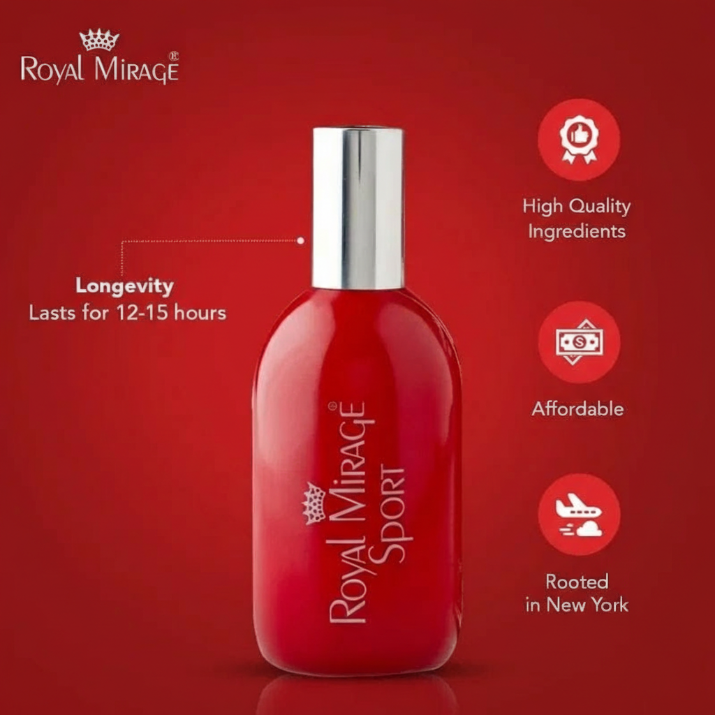 Royal Mirage Sport Eau De Cologne 120ml | Long-Lasting Refreshing Unisex Perfume